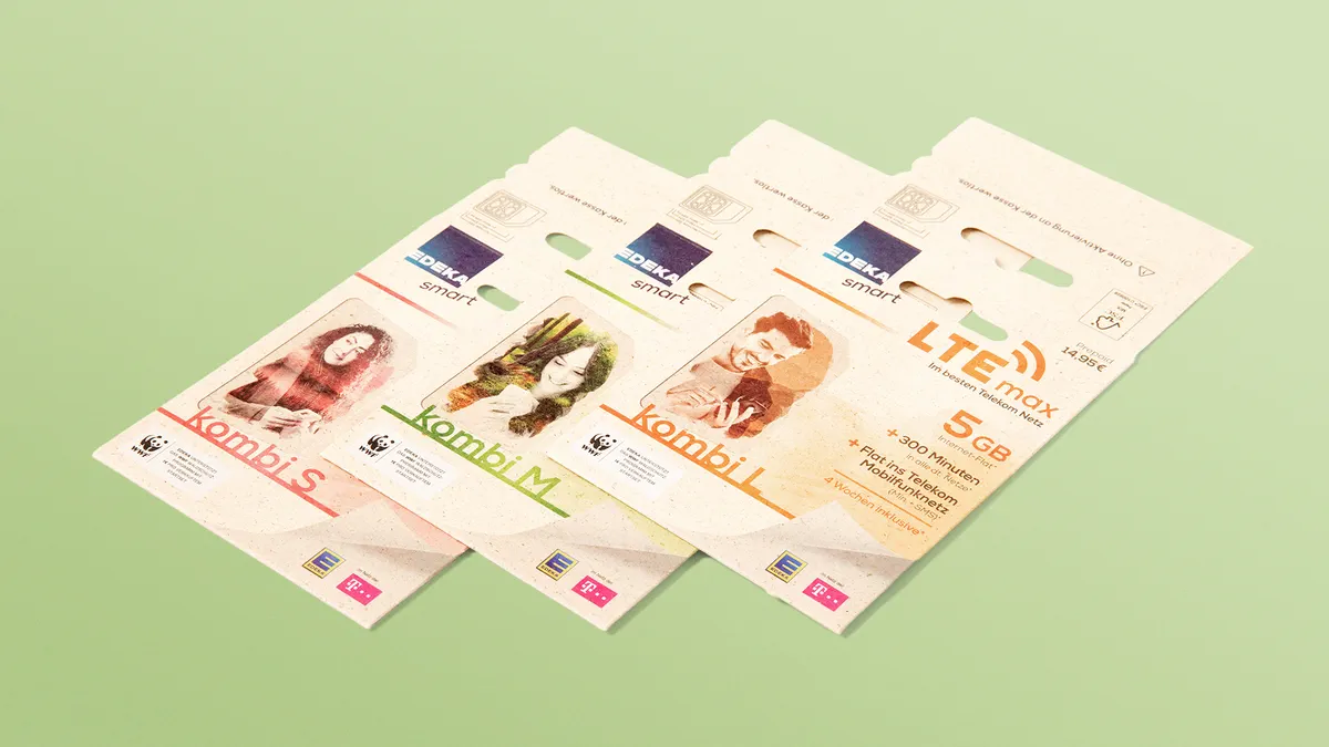 Verpackung für SIM Karten mit Eurolochung